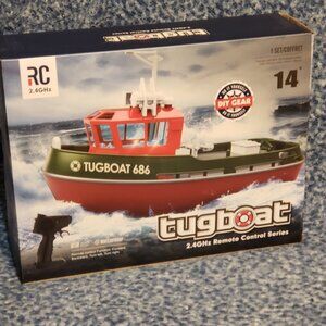 RC Tugboat 686 Model (1/72) - 2.4G, Wireless, Dual Motor, GREEN COLOR